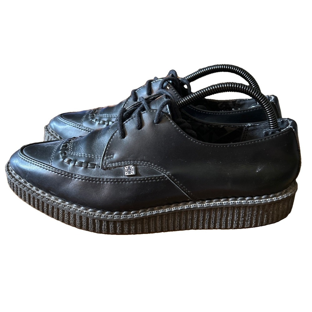 Black Leather TUK Pointed Creepers Mens 9 Women's 11 Gothic Grunge Streetwear